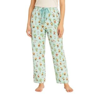 Disney Store Snow White Seven Dwarfs Pajama Pants Blue Flannel Sleepwear Sz M